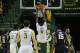 Feb 27, 2017; Waco, TX, USA; Baylor Bears forward Johnathan Motley (5) dunks the ball in the second half against West Virginia Mountaineers at Ferrell Center. Mandatory Credit: Sean Pokorny-USA TODAY Sports