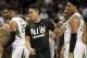 Baylor guard Manu Lecomte, center, did not play Monday because of an ankle injury.