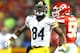 KANSAS CITY, MP - JANUARY 15: Wide receiver Antonio Brown #84 of the Pittsburgh Steelers celebrates after a catch against the Kansas City Chiefs during the second quarter in the AFC Divisional Playoff game at Arrowhead Stadium on January 15, 2017 in Kansa