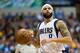 DALLAS, TX - JANUARY 12: Deron Williams #8 of the Dallas Mavericks dribbles the ball down the court against the Cleveland Cavaliers at American Airlines Center on January 12, 2016 in Dallas, Texas. NOTE TO USER: User expressly acknowledges and agrees th