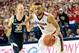 SPOKANE, WA - FEBRUARY 25: Nigel Williams-Goss #5 of the Gonzaga Bulldogs drives against T.J. Haws #30 of the BYU Cougars in the second half at McCarthey Athletic Center on February 25, 2017 in Spokane, Washington. BYU defeated Gonzaga 79-71. (Photo by