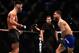 Cody Garbrandt taunts Dominick Cruz in their UFC bantamweight championship bout during the UFC 207 event at T-Mobile Arena on December 30, 2016, in Las Vegas.