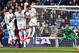 (L to R) Real Madrid's defender Sergio Ramos, Real Madrid's Portuguese defender Pepe, Real Madrid's Portuguese forward Cristiano Ronaldo and Real Madrid's Brazilian midfielder Casemiro jump as they form a defensive wall in front of Real Madrid's Costa Ric