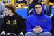LaMelo (left) and LiAngelo Ball attend a UCLA game at Pauley Pavilion on March 1, 2017, in Los Angeles.