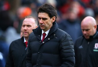 STOKE ON TRENT, ENGLAND - MARCH 04:  Aitor Karanka, Manager of Middlesbrough walks off at half time during the Premier League match between Stoke City and Middlesbrough at Bet365 Stadium on March 4, 2017 in Stoke on Trent, England.  (Photo by Alex Livesey