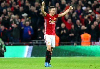 LONDON, ENGLAND - FEBRUARY 26:  Ander Herrera of Manchester United celebrates victory after the EFL Cup Final match between Manchester United and Southampton at Wembley Stadium on February 26, 2017 in London, England. Manchester United beat Southampton 3-