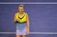 INDIAN WELLS, CA - MARCH 17: Svetlana Kuznetsova of Russia celebrates match point after defeating Karolina Pliskova of the Czech Republic in the women's semifinal on day 12 during the BNP Paribas Open at Indian Wells Tennis Garden on March 17, 2017 in In