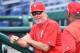 WASHINGTON, DC - JUNE 10: Manager Pete Mackanin #45 of the Philadelphia Phillies looks on before a baseball game against the Washington Nationals at Nationals Park on June 10, 2016 in Washington, DC. The Nationals won 9-6. (Photo by Mitchell Layton/Get