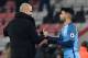 BOURNEMOUTH, ENGLAND - FEBRUARY 13: Pep Guardiola, manager of Manchester City shakes hands with Sergio Aguero of Manchester City after the Premier League match between AFC Bournemouth and Manchester City at Vitality Stadium on February 13, 2017 in Bourne