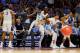 The North Carolina bench celebrates against Texas Southern during the first round of the 2017 NCAA tournament on March 17, 2017.