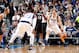 Nowitzki posts up against San Antonio's LaMarcus Aldridge on February 5, 2016.