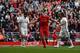 LIVERPOOL, ENGLAND - MARCH 25: (THE SUN OUT, THE SUN ON SUNDAY OUT) Steven Gerrard of Liverpool Legends celebrates after scoring the winner during the LFC Foundation Charity Match between Liverpool Legends and Real Madrid Legends at Anfield on March 25