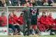 coach Josep Guardiola of Bayern Munich give instructions to Kingsley Coman of Bayern Munich during the Bundesliga match between 1. FC Koln and FC Bayern Munich on March 19, 2016 at the RheinEnergieStadion in Koln, Germany.(Photo by VI Images via Getty Ima