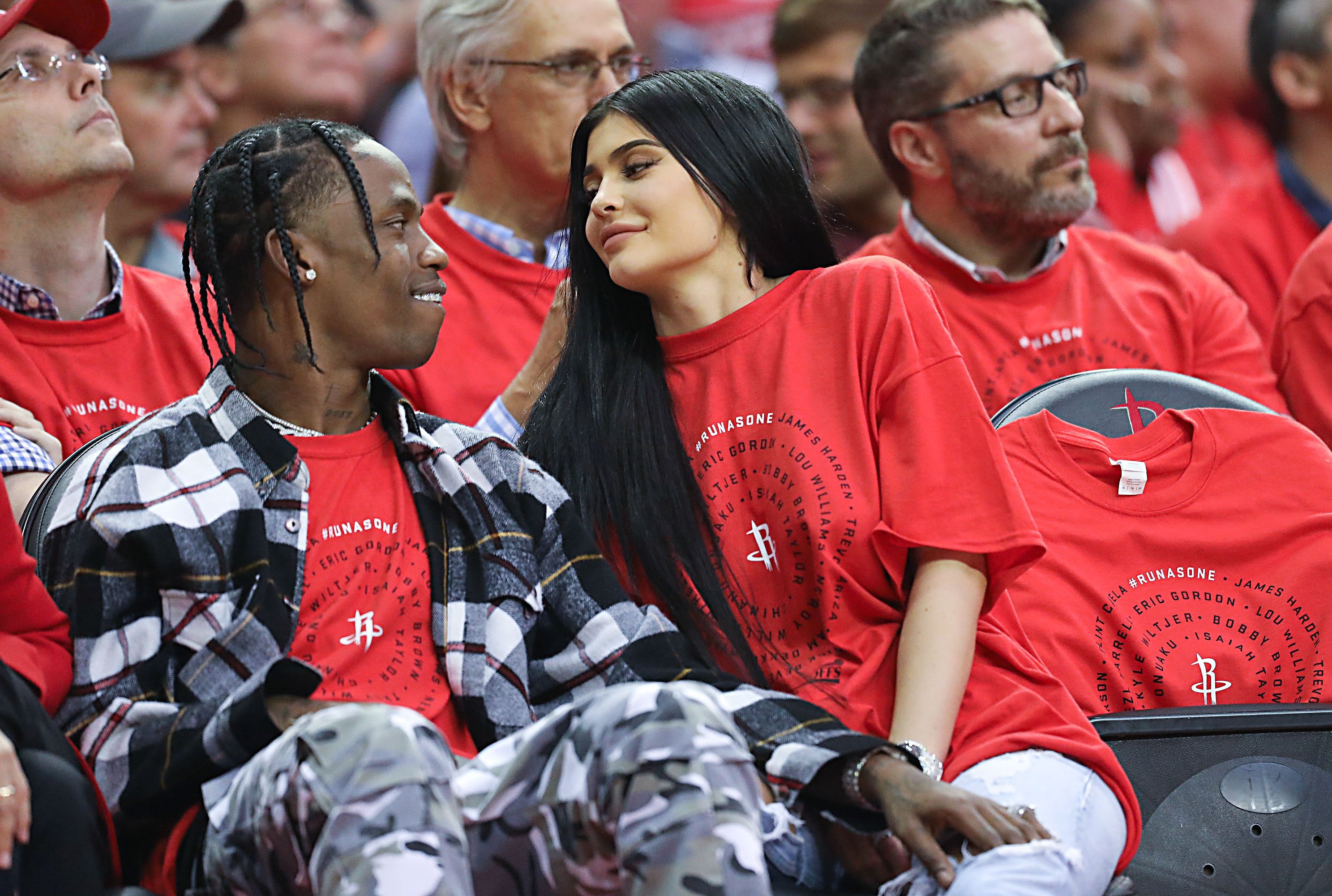 Rapper Travis Scott makes appearance at Houston Rockets practice