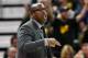SALT LAKE CITY, UT - MAY 6: Acting head coach Mike Brown of the Golden State Warriors gestures on the sideline against the Utah Jazz in Game Three of the Western Conference Semifinals during the 2017 NBA Playoffs at Vivint Smart Home Arena on May 6, 2017