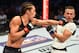 DALLAS, TX - MAY 13: (L-R) Joanna Jedrzejczyk punches Jessica Andrade in their UFC women's strawweight championship fight during the UFC 211 event at the American Airlines Center on May 13, 2017 in Dallas, Texas. (Photo by Josh Hedges/Zuffa LLC/Zuffa LLC