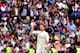 Real Madrid's Portuguese forward Cristiano Ronaldo celebrates after scoring during the Spanish league football match Real Madrid CF vs Sevilla FC at the Santiago Bernabeu stadium in Madrid on May 14, 2017. / AFP PHOTO / GERARD JULIEN (Photo credit
