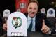NEW YORK, NY - MAY 16: Stephen Pagliuca of the Boston Celtics poses for a photo after drawing the #1 pick during the 2017 NBA Draft Lottery at the New York Hilton in New York, New York. NOTE TO USER: User expressly acknowledges and agrees that, by downlo