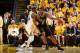 OAKLAND, CA - MAY 16: LaMarcus Aldridge #12 of the San Antonio Spurs handles the ball during the game against the Golden State Warriors during Game Two of the Western Conference Finals of the 2017 NBA Playoffs on May 16, 2017 at ORACLE Arena in Oakland, C