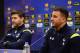 ISTANBUL, TURKEY - DECEMBER 10: Kyle Walker speaks as Mauricio Pochettino manager of Spurs looks on during a Tottenham Hotspur press conference, ahead of the UEFA Europa League Group C match, against Beskitas JK at Ataturk Olympic Stadium on December 10,
