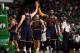 BOSTON, MA - MAY 17: LeBron James #23 and Kevin Love #0 of the Cleveland Cavaliers high five each other during the game against the Boston Celtics during Game One of the Eastern Conference Finals of the 2017 NBA Playoffs on May 17, 2017 at the TD Garden i