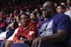 TUCSON, AZ - NOVEMBER 18: NBA legend Shaquille O'neal (R) and son Shareef attend the college basketball game between the Arizona Wildcats and the Sacred Heart Pioneers at McKale Center on November 18, 2016 in Tucson, Arizona. (Photo by Christian Peterse