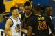 Golden State Warriors guard Stephen Curry (L) and Cleveland Cavaliers forward LeBron James exchange words during the second quarter in Game 7 of the NBA Finals on June 19, 2016 in Oakland, California.
Powered by an amazing effort from LeBron James, the C