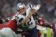 HOUSTON, TX - FEBRUARY 05: Tom Brady #12 of the New England Patriots is sacked by Grady Jarrett #97 of the Atlanta Falcons in the fourth quarter during Super Bowl 51 at NRG Stadium on February 5, 2017 in Houston, Texas. (Photo by Ronald Martinez/Getty I