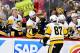 OTTAWA, ON - MAY 19: Sidney Crosby #87 of the Pittsburgh Penguins celebrates with his teammates after scoring a goal against Craig Anderson #41 of the Ottawa Senators during the second period in Game Four of the Eastern Conference Final during the 2017 N