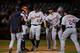 OAKLAND, CA - MAY 06: Jordan Zimmermann #27 of the Detroit Tigers is relieved by manager Brad Ausmus #7 during the sixth inning against the Oakland Athletics at the Oakland Coliseum on May 6, 2017 in Oakland, California. The Oakland Athletics defeated th