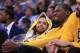 SAN ANTONIO, TX - MAY 20: Stephen Curry #30 and Kevin Durant #35 of the Golden State Warriors react on the bench during the fourth quarter against the San Antonio Spurs during Game Three of the 2017 NBA Western Conference Finals at AT&T Center on May 20,