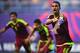 Venezuela's Yangel Herrera (R) celebrates his goal during their U-20 World Cup round of 16 football match between Venezuela and Japan in Daejeon on May 30, 2017. / AFP PHOTO / JUNG Yeon-Je (Photo credit should read JUNG YEON-JE/AFP/Getty Images)
