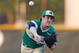 CORAL GABLES, FL - April 21: Pat Connaughton #24 of the Notre Dame Fighting Irish throws the ball against the Miami Hurricanes on April 21, 2014 at Alex Rodriguez Park at Mark Light Field in Coral Gables, Florida. Miami defeated Notre Dame 6-3. (Photo by