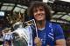 LONDON, ENGLAND - MAY 21: David Luiz of Chelsea poses with the Premier League trophy after the Premier League match between Chelsea and Sunderland at Stamford Bridge on May 21, 2017 in London, England. (Photo by Michael Regan/Getty Images)