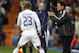 Madrid, SPAIN: Real Madrid's coach Fabio Capello (R) chats with David Beckham (L) during their Spanish league football match at Santiago Bernabeu stadium in Madrid, 17 February 2007. AFP PHOTO/JAVIER SORIANO. (Photo credit should read JAVIER SORIANO/AFP/