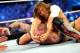 Daniel Bryan traps Randy Orton in the Yes Lock.