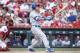 CINCINNATI, OH - JUNE 17: Cody Bellinger #35 of the Los Angeles Dodgers watches his two-run home run to right field in the third inning of a game against the Cincinnati Reds at Great American Ball Park on June 17, 2017 in Cincinnati, Ohio. (Photo by Joe R