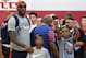 LAS VEGAS, NV - AUGUST 12: (L-R) LeBron James #27 of the 2015 USA Basketball Men's National Team and his sons Bryce James and LeBron James Jr. attend a practice session at the Mendenhall Center on August 12, 2015 in Las Vegas, Nevada. (Photo by Ethan Mi