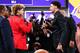 NEW YORK, NY - JUNE 22: Lonzo Ball reacts with his brother LaMelo Ball after being drafted second overall by the Los Angeles Lakers during the first round of the 2017 NBA Draft at Barclays Center on June 22, 2017 in New York City. NOTE TO USER: User expr