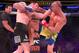 Jun 24, 2017; New York, NY, USA; Wanderlei Silva (red gloves) fights Chael Sonnen (blue gloves) during Bellator NYC at Madison Square Garden. Mandatory Credit: Ed Mulholland-USA TODAY Sports