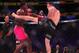Jun 24, 2017; New York, NY, USA; Phill Davis (red gloves) fights Ryan Bader (blue gloves) during Bellator NYC at Madison Square Garden. Mandatory Credit: Ed Mulholland-USA TODAY Sports