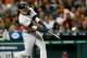 HOUSTON, TX - JULY 01: Clint Frazier #30 of the New York Yankees hits a home run in the seventh inning against the Houston Astros at Minute Maid Park on July 1, 2017 in Houston, Texas. That was his first home run in the major leagues. (Photo by Bob Levey/