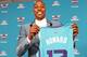 CHARLOTTE, NC- JUNE 26: Dwight Howard #12 of the Charlotte Hornets poses for a photo during a press conference at the Spectrum Center in Charlotte, North Carolina on June 26, 2017. NOTE TO USER: User expressly acknowledges and agrees that, by downloading