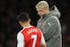 LONDON, ENGLAND - MAY 16: Arsene Wenger, Manager of Arsenal speaks to Alexis Sanchez of Arsenal during the Premier League match between Arsenal and Sunderland at Emirates Stadium on May 16, 2017 in London, England. (Photo by Richard Heathcote/Getty Image