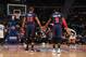 AUBURN HILLS, MI - DECEMBER 4: Marcus Morris #13 and Kentavious Caldwell-Pope #5 of the Detroit Pistons celebrate during a game against the Orlando Magic on December 4, 2016 at The Palace of Auburn Hills in Auburn Hills, Michigan. NOTE TO USER: User expr