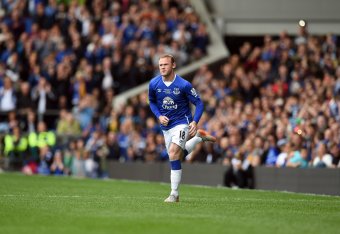 Manchester United's former Everton forward Wayne Rooney comes on during the Duncan Ferguson Testimonal pre-season friendly football match between Everton and Villarreal at Goodison Park in Liverpool, north west England on August 2, 2015. AFP PHOTO / PAUL 