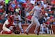 ST. LOUIS, MO - JULY 8: Jay Bruce #19 of the New York Mets hits a home run against the St. Louis Cardinals in the seventh inning at Busch Stadium on July 8, 2017 in St. Louis, Missouri. (Photo by Dilip Vishwanat/Getty Images)