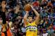 DENVER, CO - APRIL 09: Danilo Gallinari #8 of the Denver Nuggets puts up a shot over Taj Gibson #22 of the Oklahoma City Thunder at Pepsi Center on April 9, 2017 in Denver, Colorado. NOTE TO USER: User expressly acknowledges and agrees that , by download