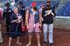 Blackmon (far right) surprised an overalls-clad fan during batting practice last season in Washington. The two chatted about where Blackmon might find the same Old Glory-type overalls after taking a few photos.