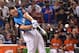 Jul 10, 2017; Miami, FL, USA; American League outfielder Aaron Judge (99) of the New York Yankees in the first round during the 2017 MLB Home Run Derby at Marlins Park. Mandatory Credit: Steve Mitchell-USA TODAY Sports